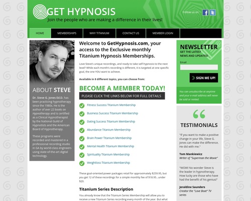 Titanium Hypnosis Memberships by Steve G. Jones