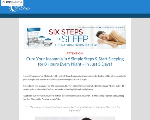 Cure Insomnia – Six Steps To Sleep